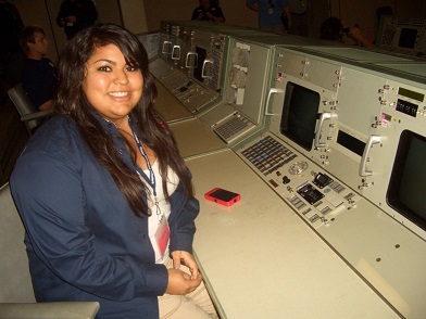 Tiffany in the original Apollo room at NASA